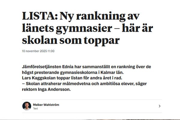 Gamlebygymnasiet länets tredje bästa skola